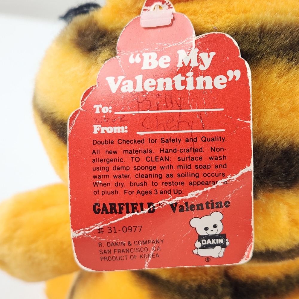 Vintage 1981 Dakin Garfield Plush Valentine Heart Bouquet Anniversary - Picture 8 of 10